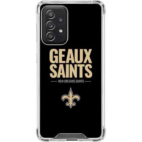 NFL New Orleans Saints Team Motto Galaxy A52 5G Clear Case